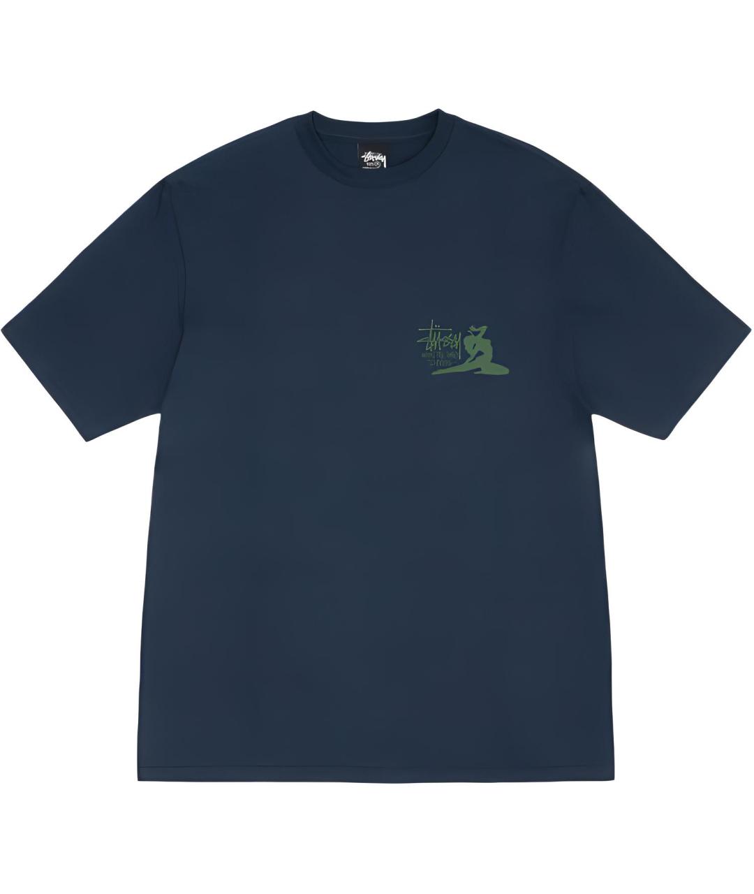 STUSSY Темно-синяя футболка, фото 1