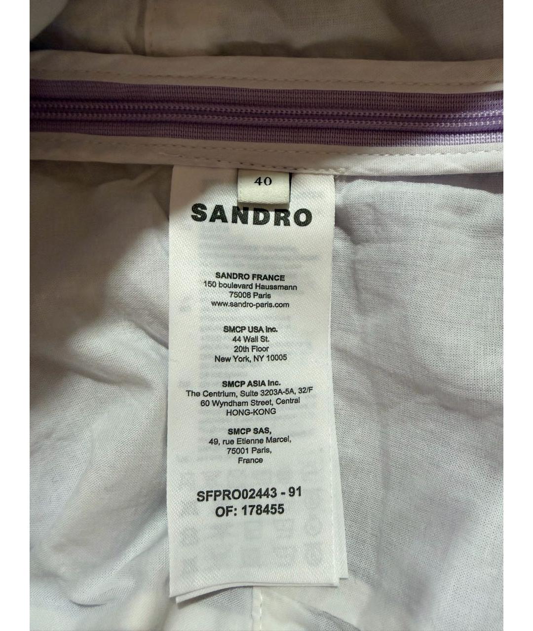 SANDRO Фиолетовое льняное платье, фото 7