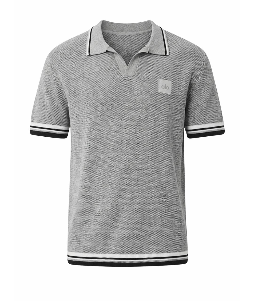 ALO YOGA Серое поло с коротким рукавом, фото 1