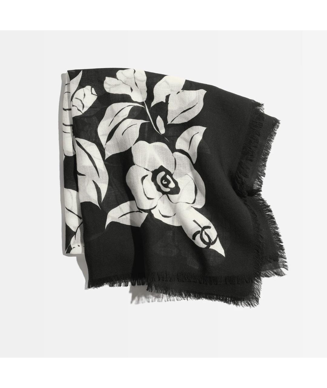 CHANEL Черный кашемировый платок, фото 2