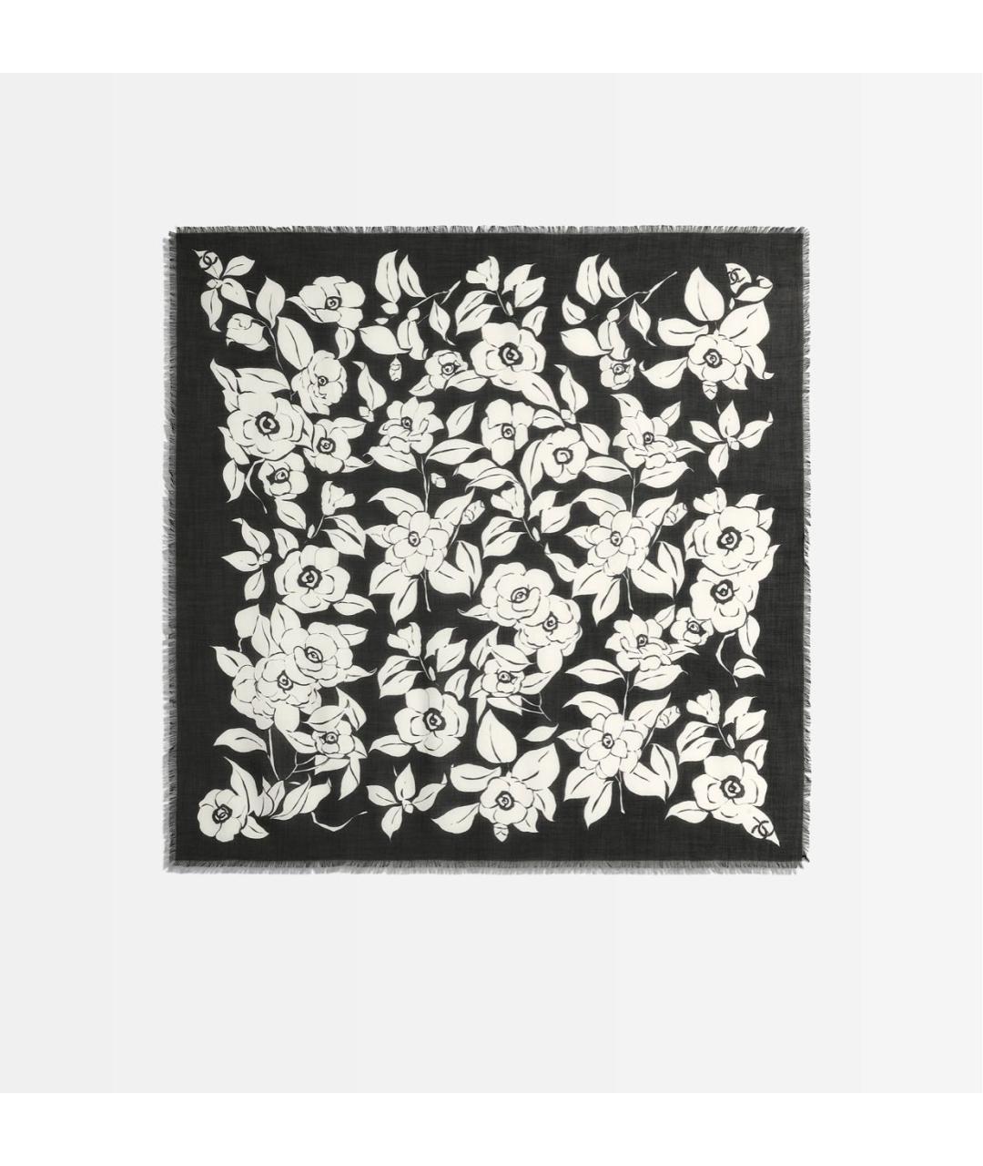 CHANEL Черный кашемировый платок, фото 5