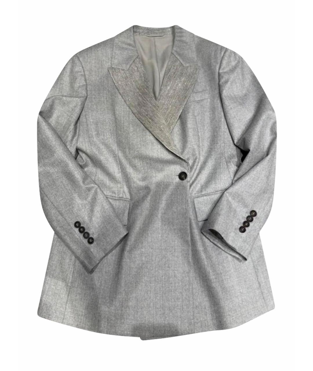 BRUNELLO CUCINELLI Серый шерстяной жакет/пиджак, фото 1