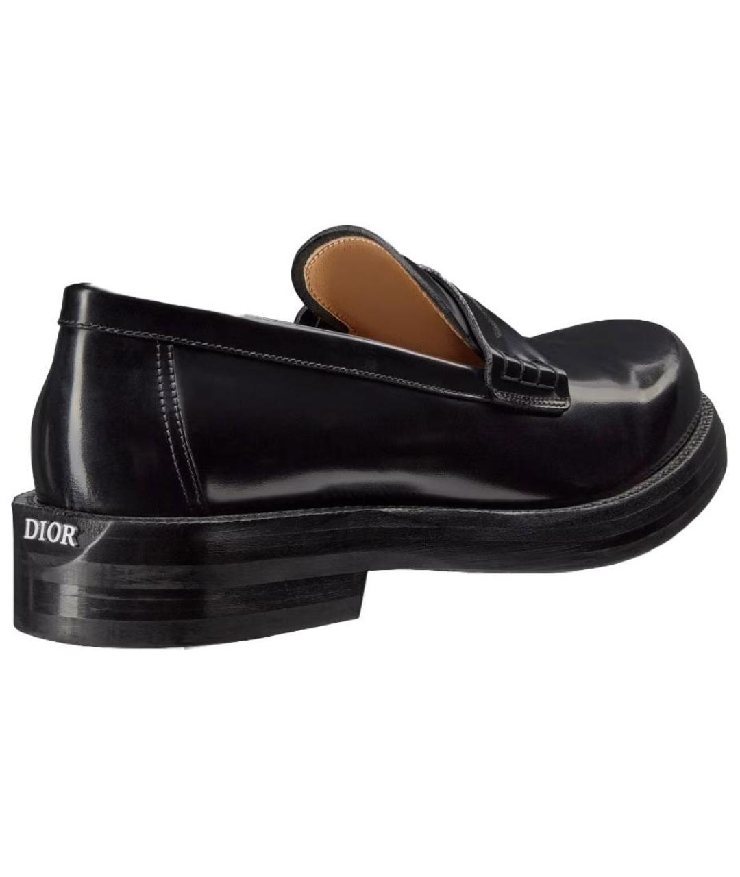 CHRISTIAN DIOR Черные кожаные лоферы, фото 3