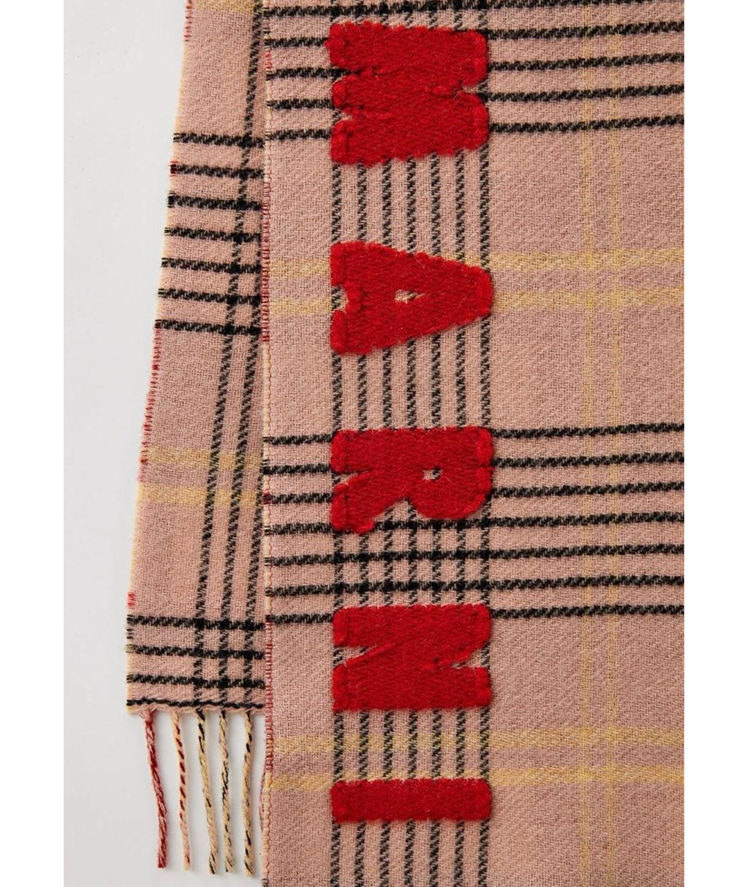 MARNI Розовый шерстяной шарф, фото 3