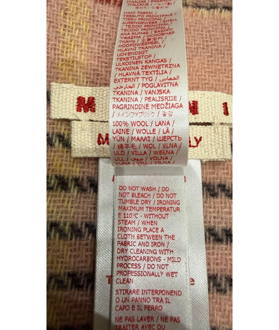 MARNI Розовый шерстяной шарф, фото 8