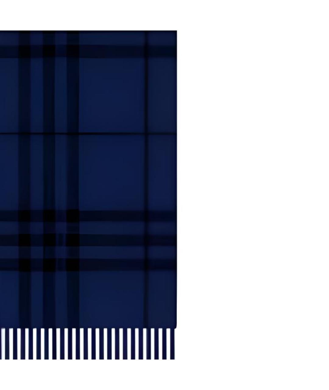 BURBERRY Синий шерстяной шарф, фото 2