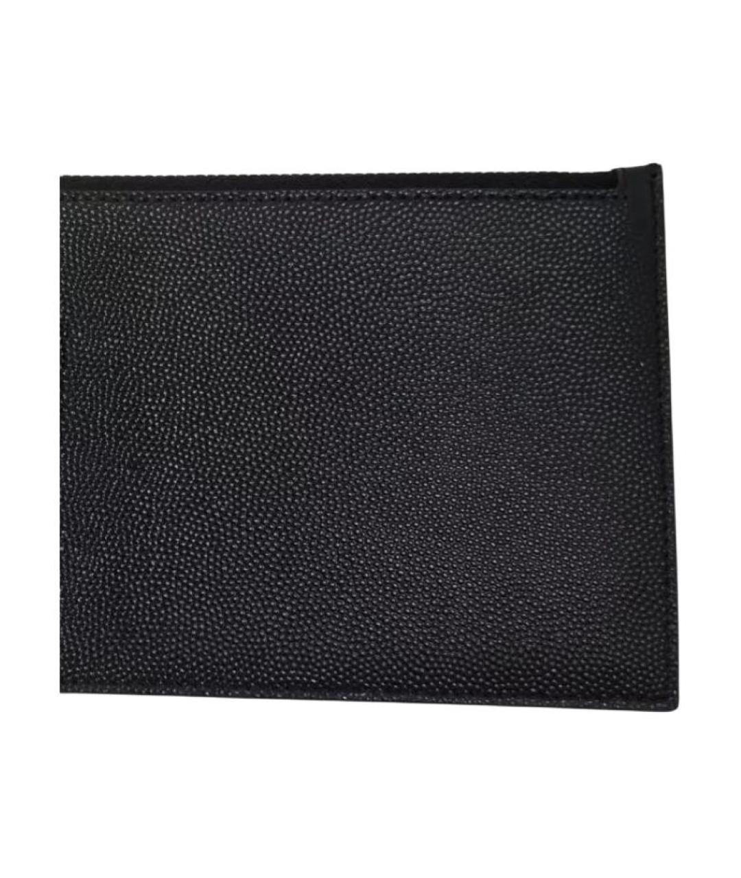 SAINT LAURENT Черный кожаный кошелек, фото 4