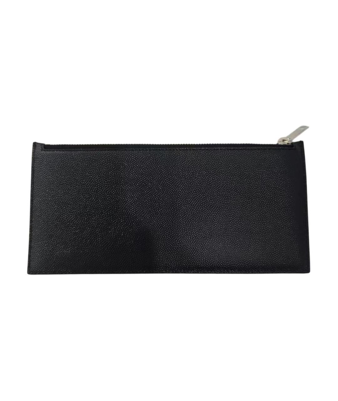 SAINT LAURENT Черный кожаный кошелек, фото 1