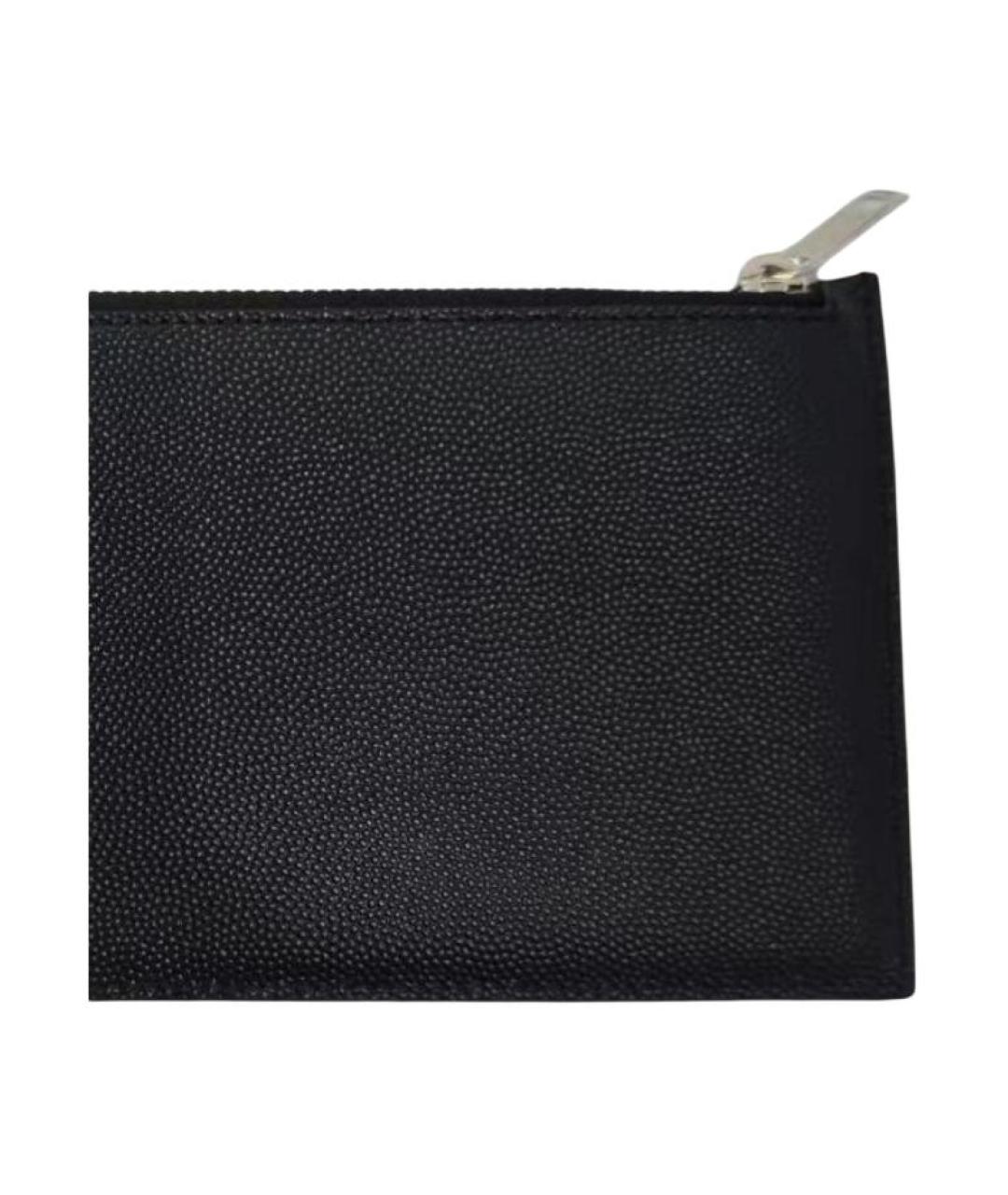 SAINT LAURENT Черный кожаный кошелек, фото 5