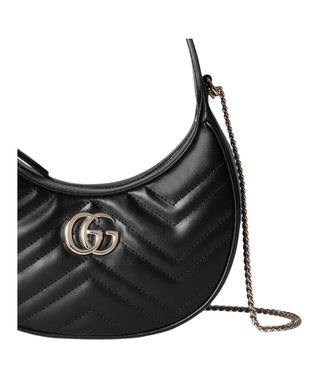 GUCCI Черная кожаная сумка через плечо, фото 5