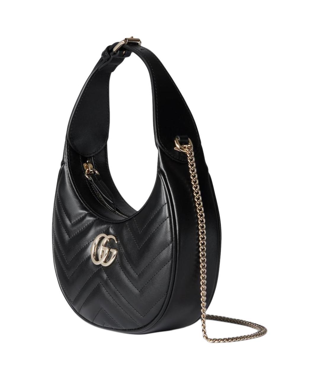 GUCCI Черная кожаная сумка через плечо, фото 2