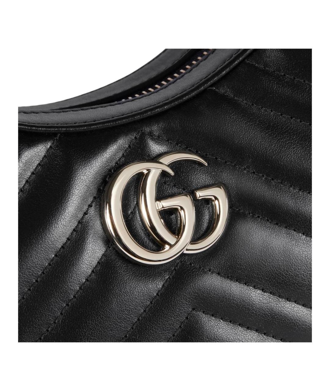 GUCCI Черная кожаная сумка через плечо, фото 4