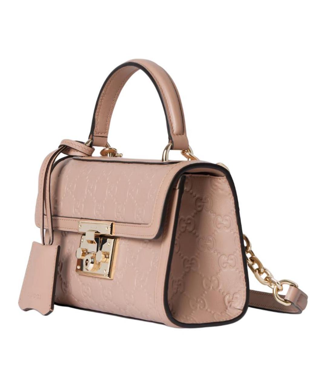 GUCCI Розовая кожаная сумка через плечо, фото 2
