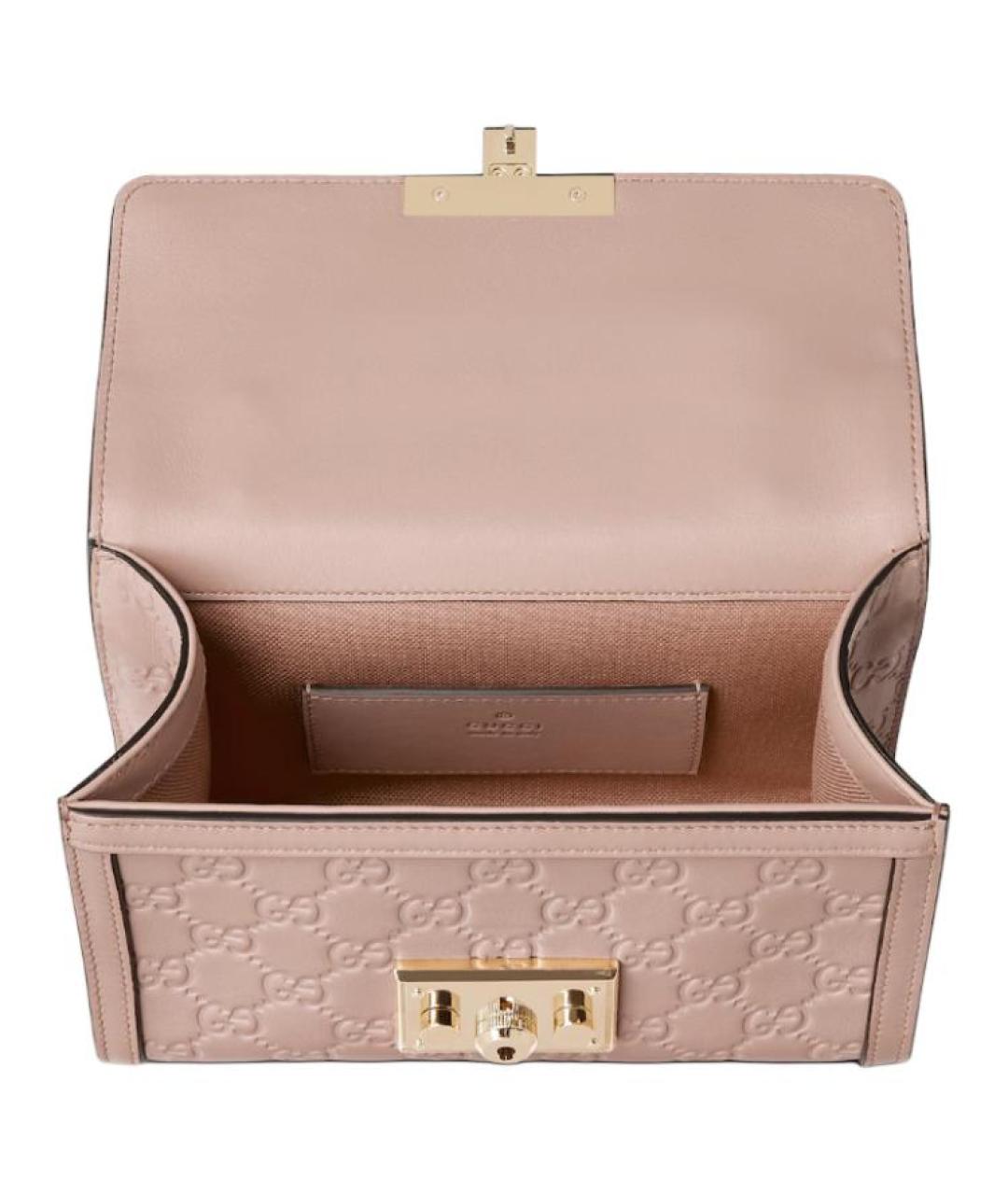 GUCCI Розовая кожаная сумка через плечо, фото 4