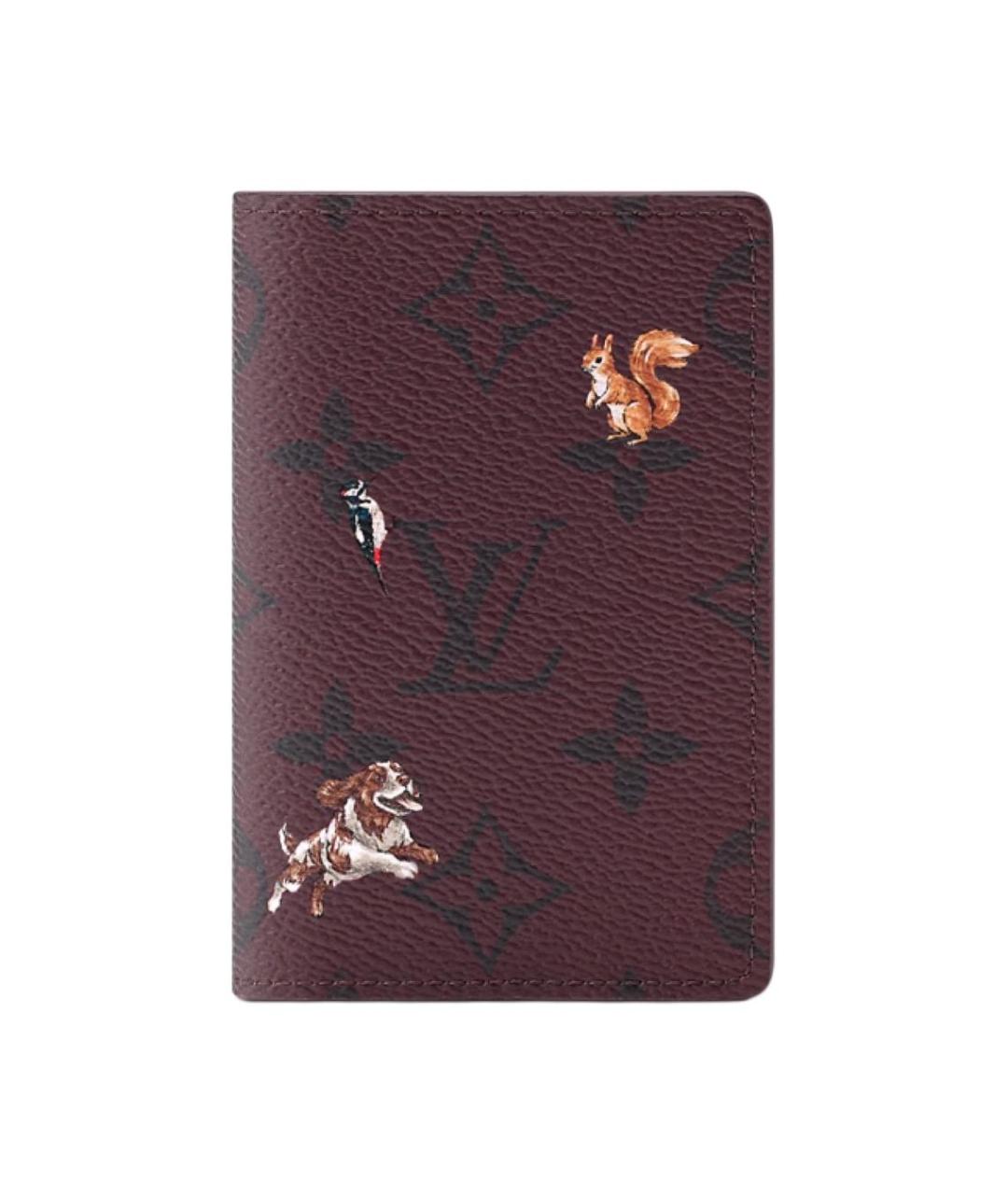 LOUIS VUITTON Бордовый кожаный кошелек, фото 1