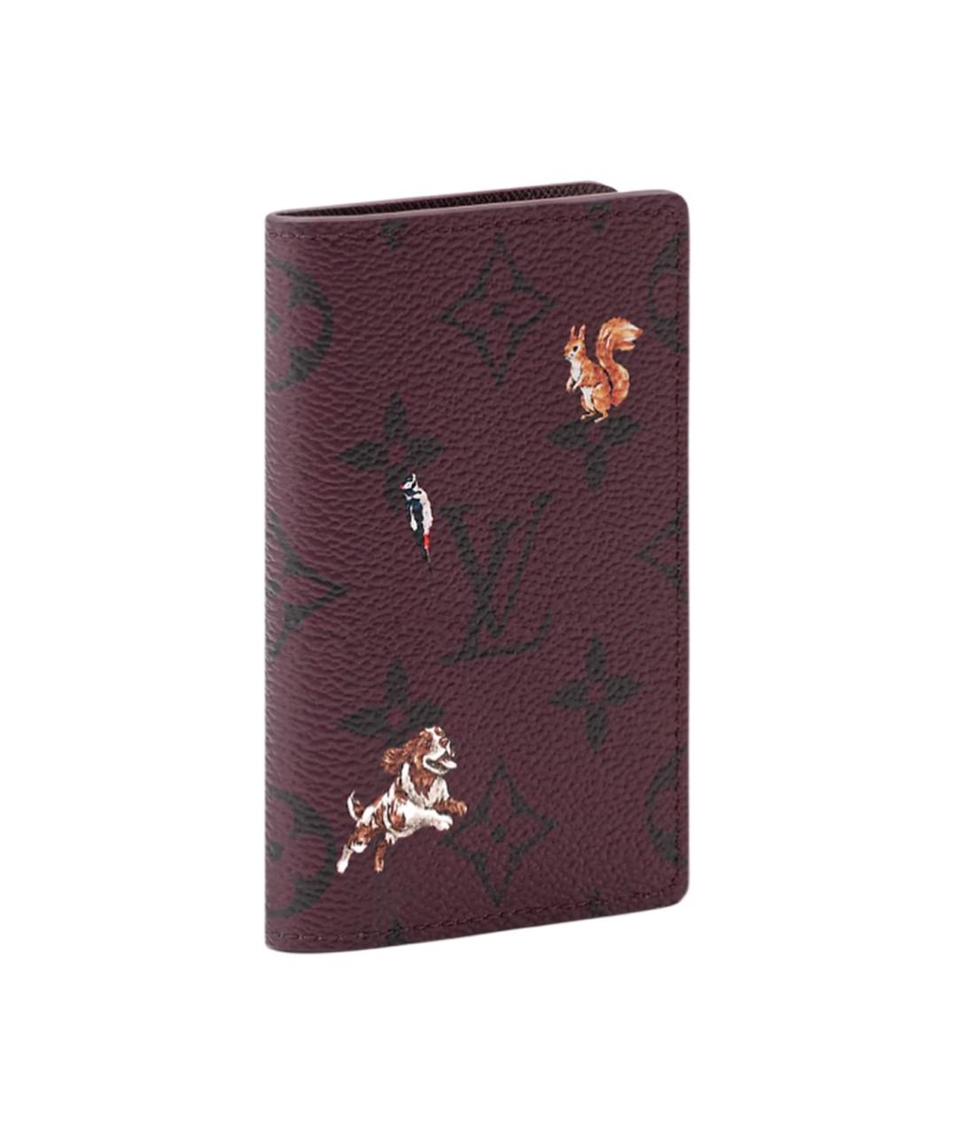 LOUIS VUITTON Бордовый кожаный кошелек, фото 2