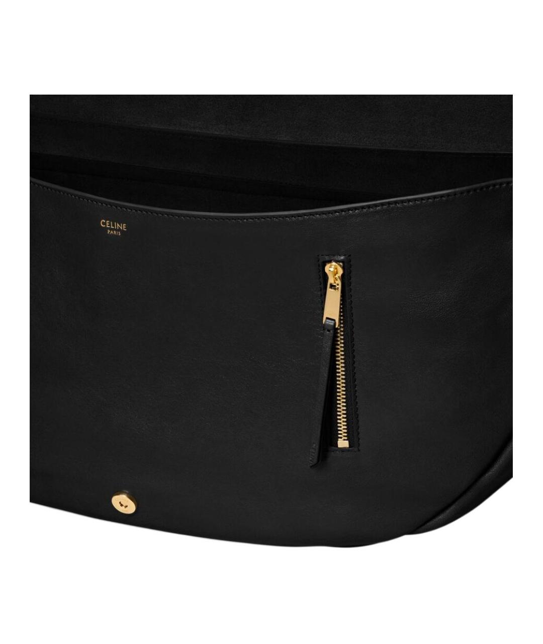 CELINE Черная кожаная сумка через плечо, фото 5