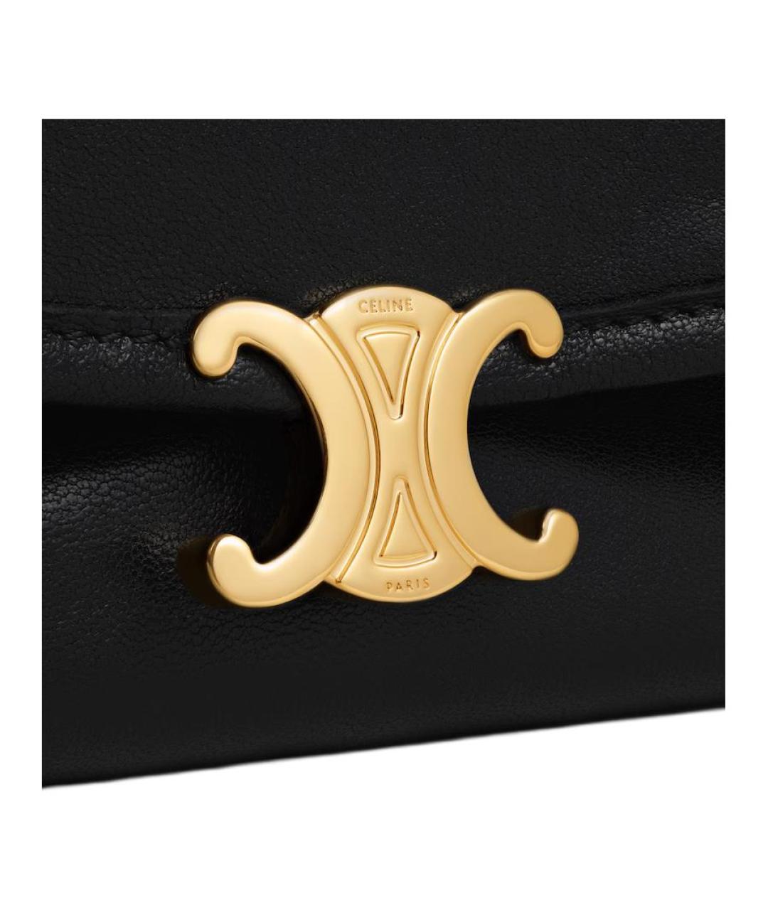 CELINE Черная кожаная сумка через плечо, фото 4