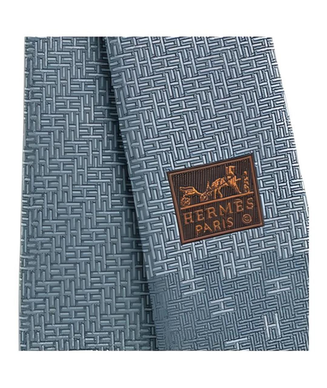 HERMES Серый галстук, фото 3