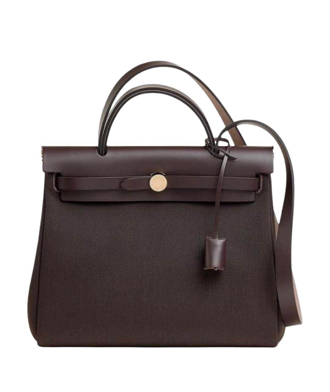 HERMES Коричневая тканевая сумка через плечо, фото 1