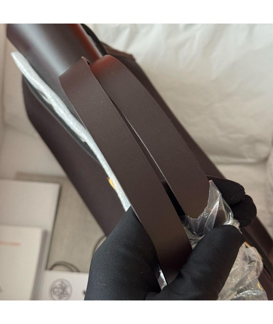 HERMES Коричневая тканевая сумка через плечо, фото 7