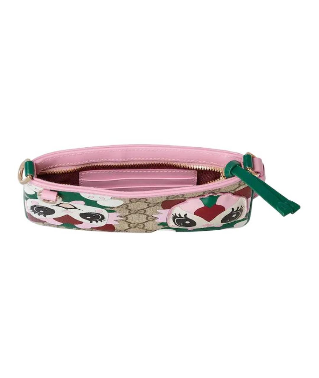 GUCCI Бежевая сумка с короткими ручками из канвы, фото 4