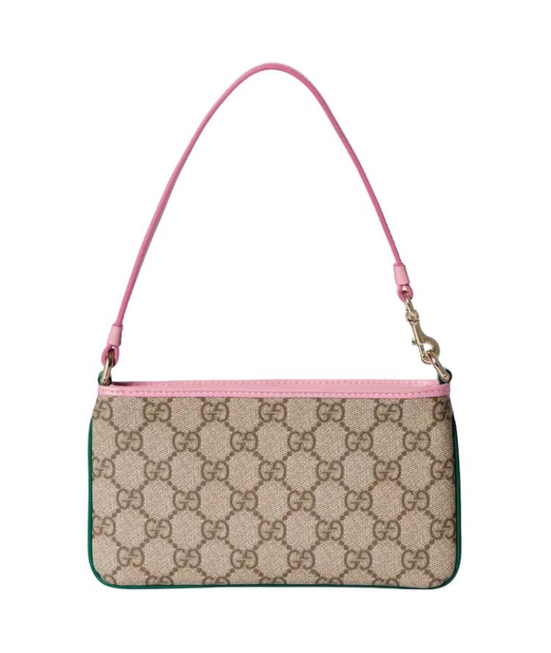 GUCCI Бежевая сумка с короткими ручками из канвы, фото 3