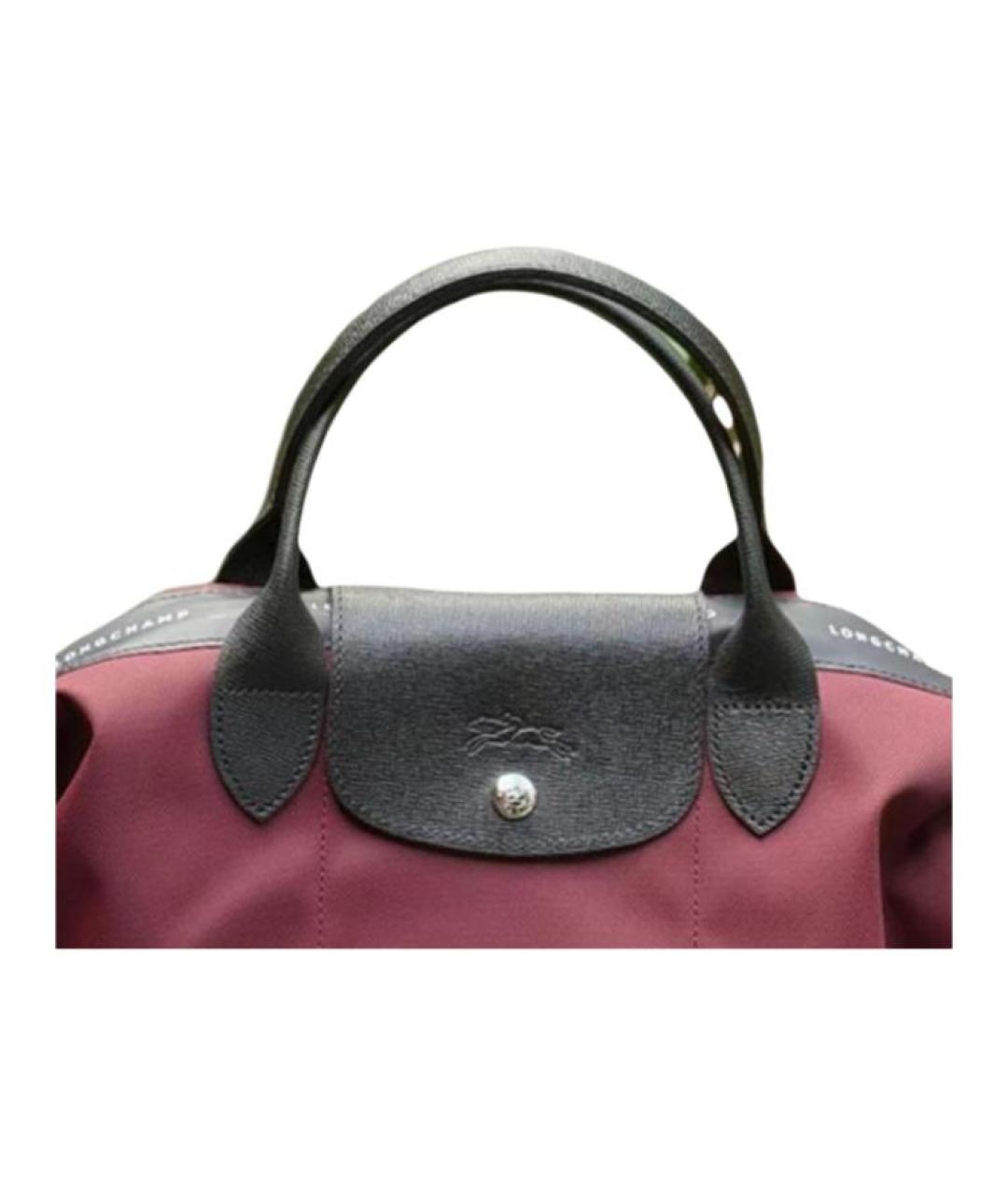 LONGCHAMP Бордовая тканевая сумка тоут, фото 2