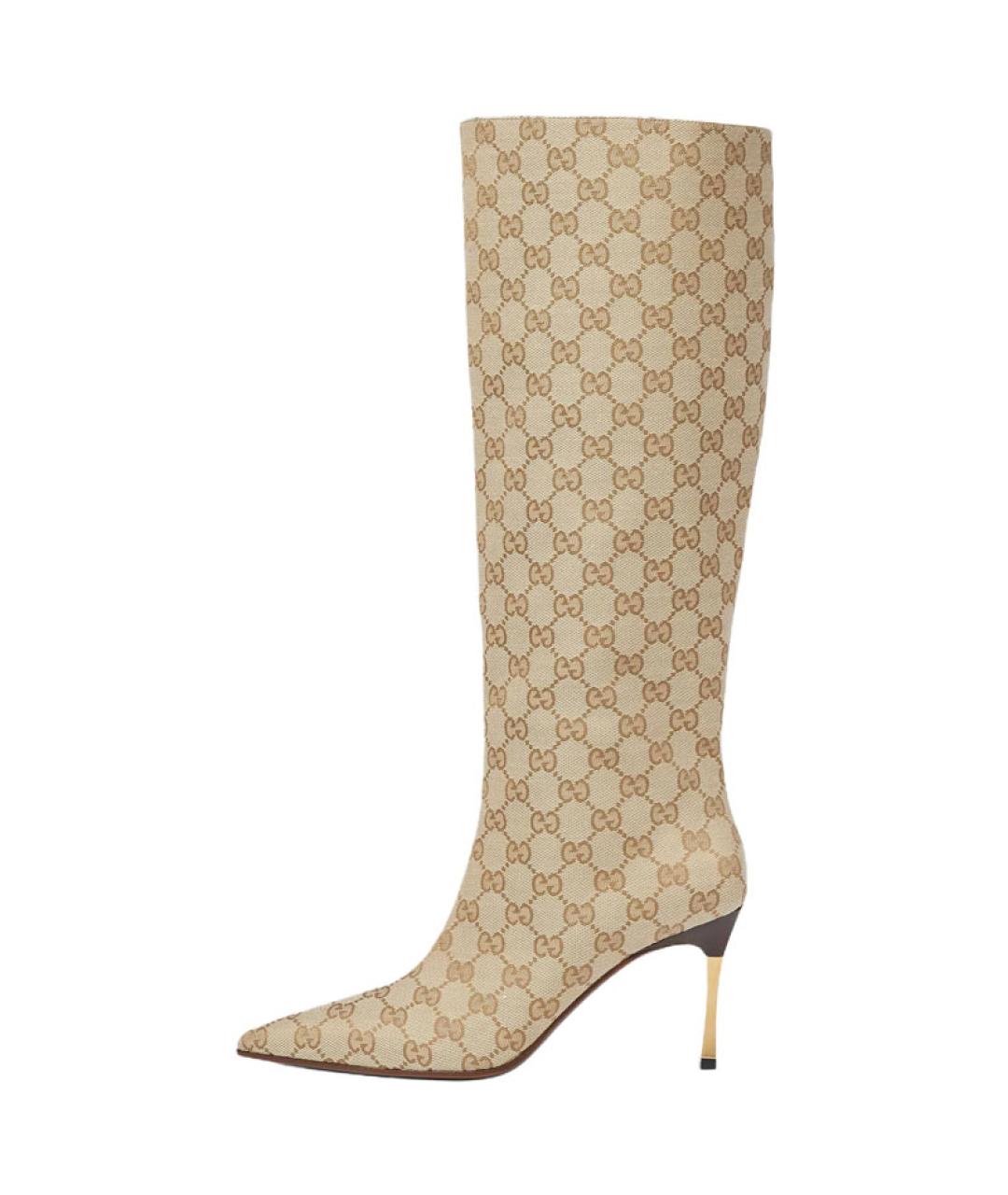 GUCCI Бежевые сапоги, фото 2