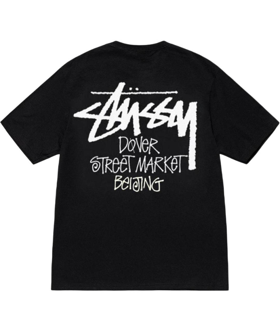 STUSSY Черная хлопковая футболка, фото 2