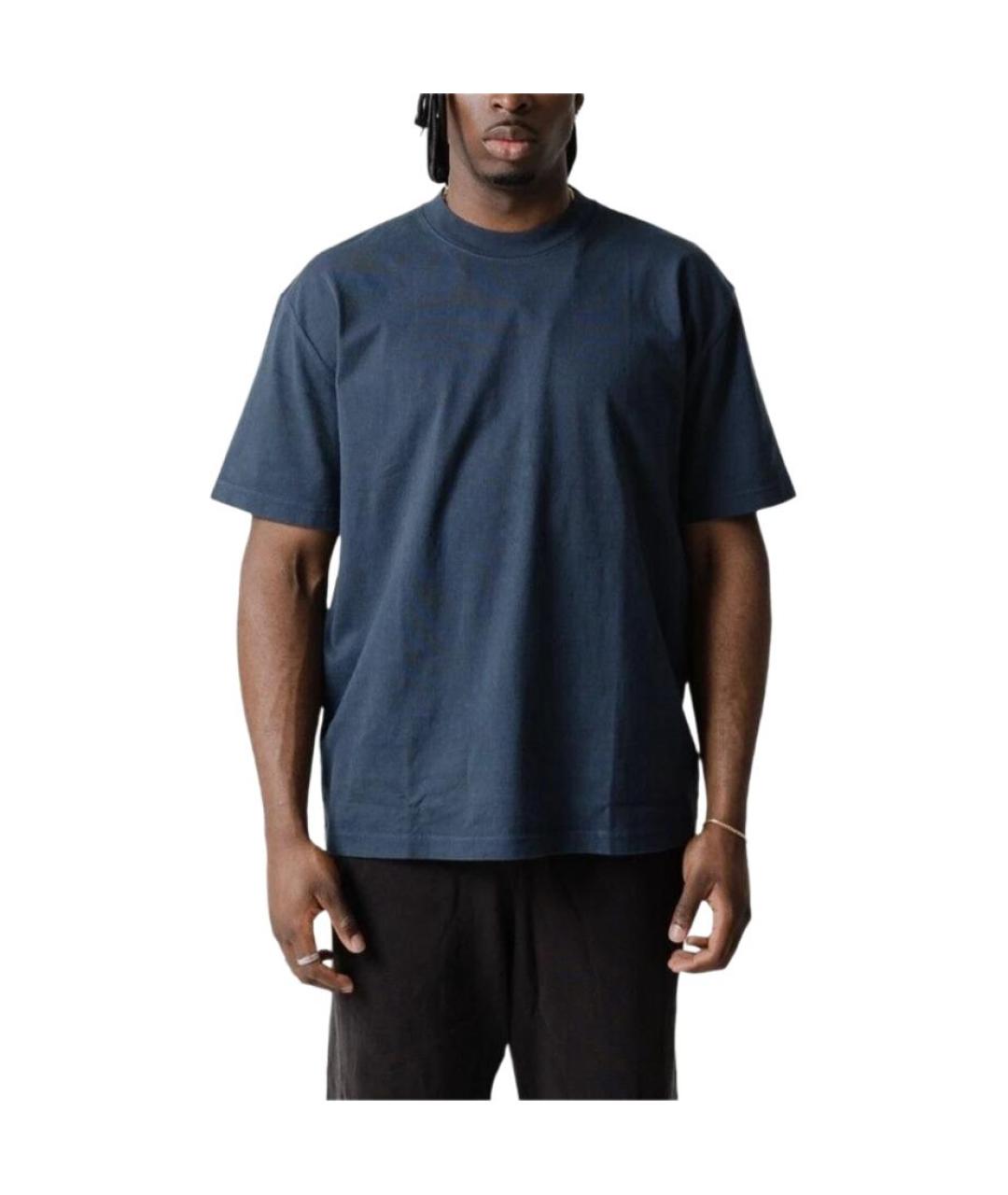 YEEZY Темно-синяя хлопковая футболка, фото 4