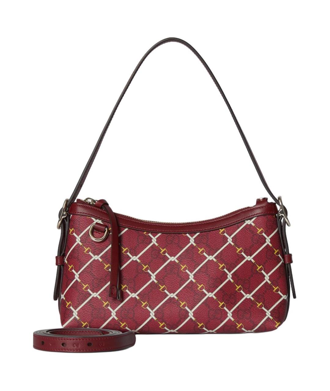 GUCCI Красная сумка через плечо из канвы, фото 2