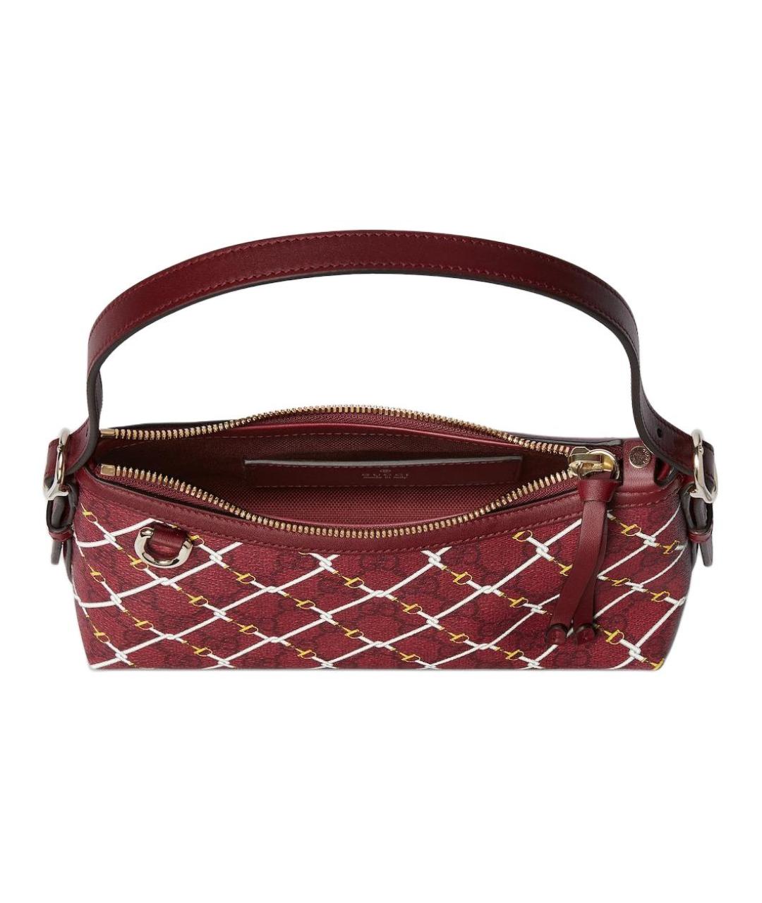 GUCCI Красная сумка через плечо из канвы, фото 5