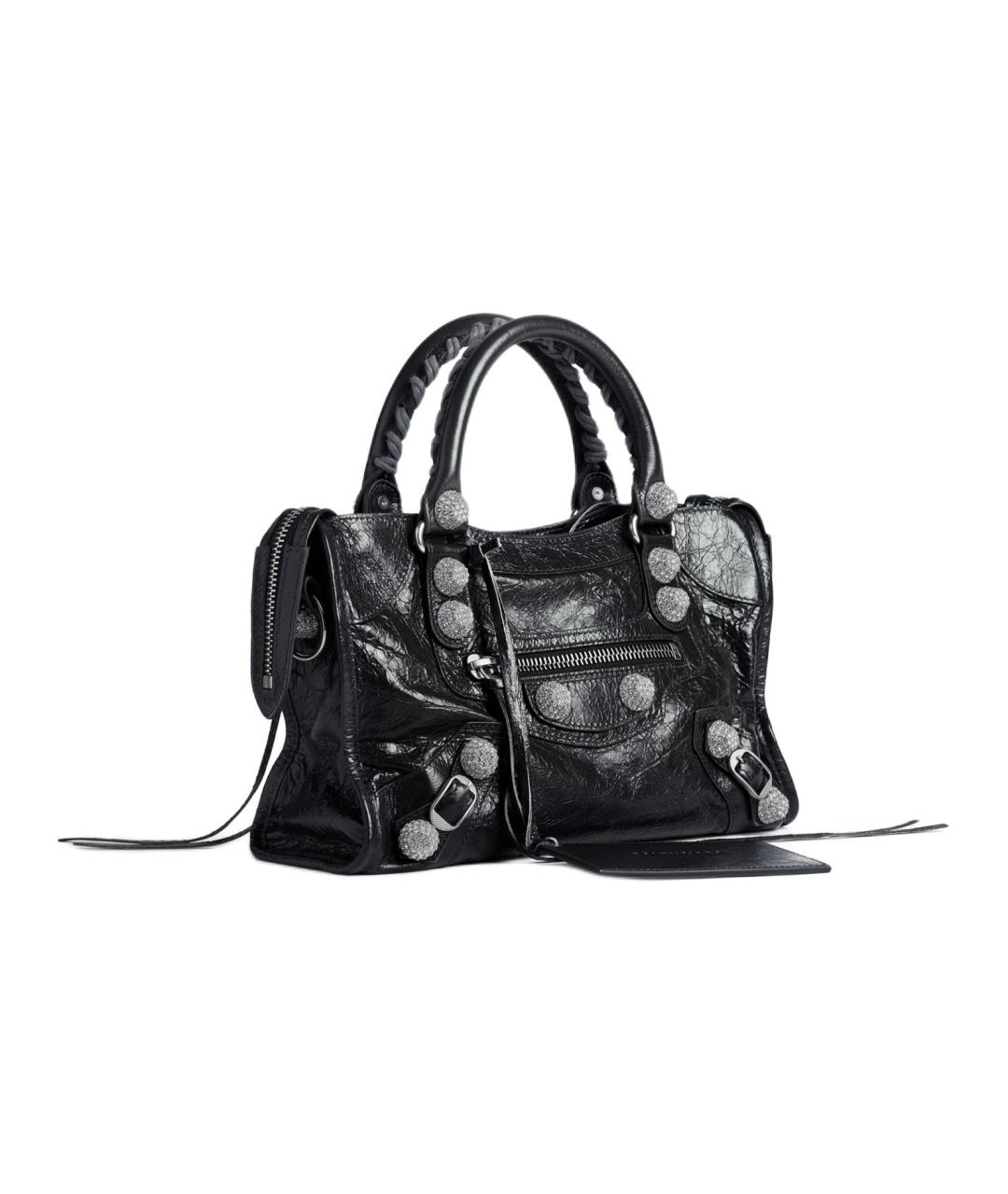BALENCIAGA Черная кожаная сумка через плечо, фото 2