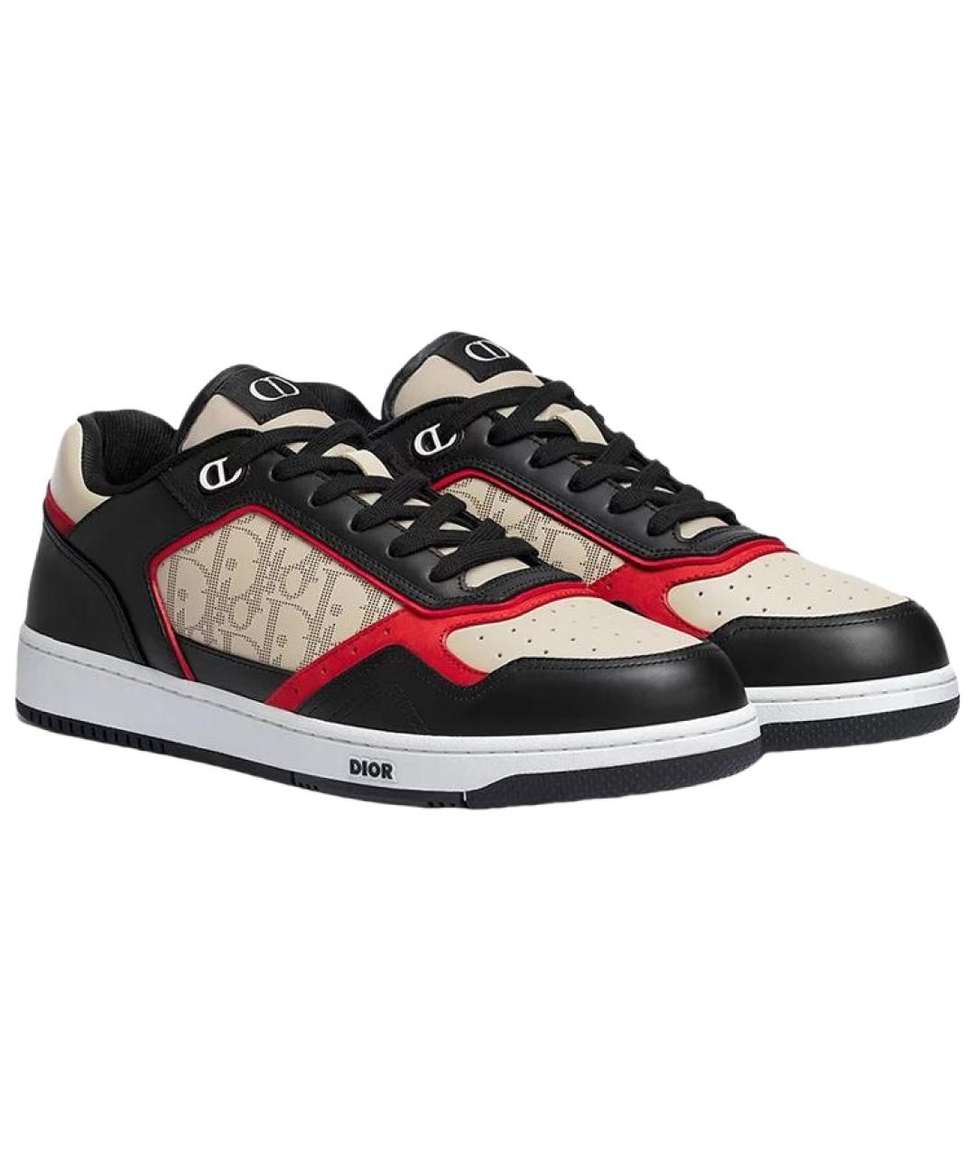 CHRISTIAN DIOR Черные кожаные низкие кроссовки / кеды, фото 3