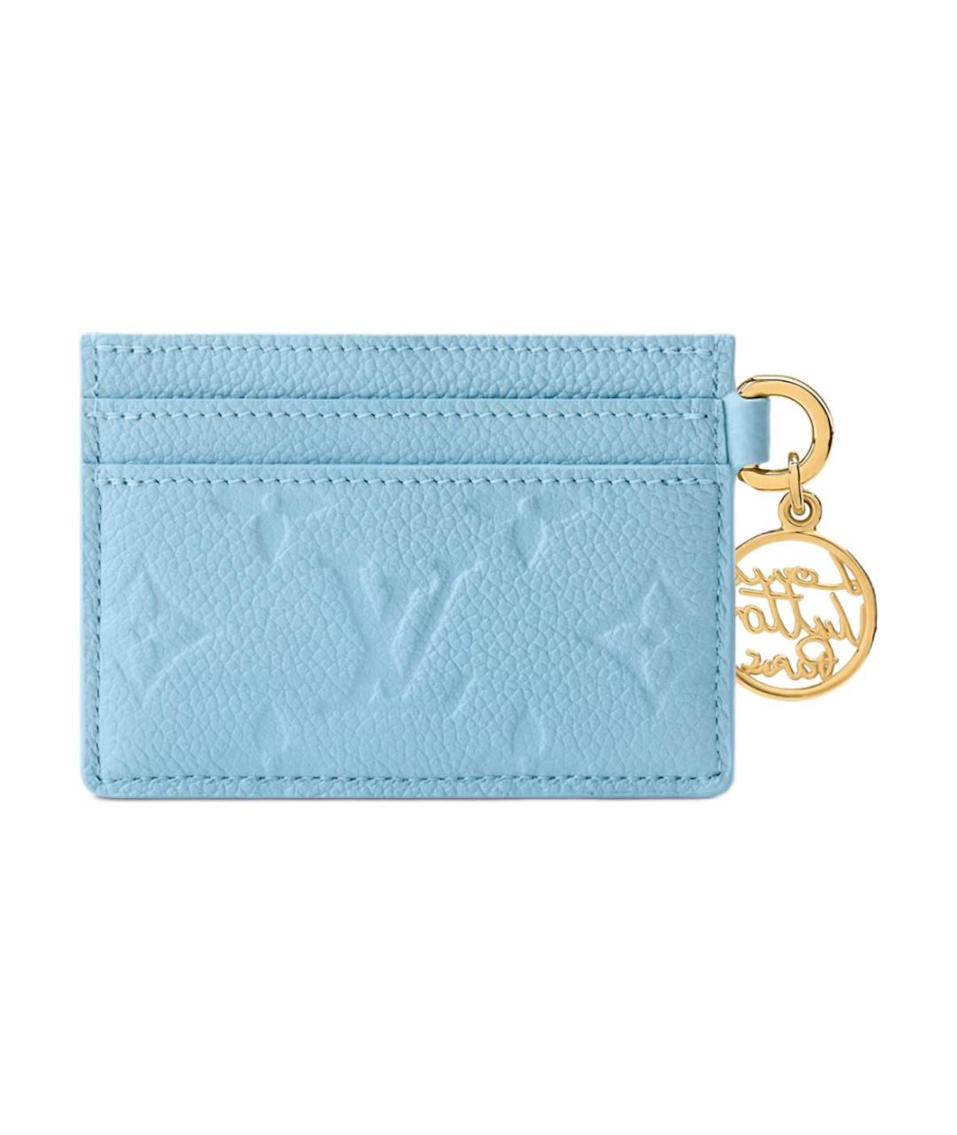 LOUIS VUITTON Голубой кожаный кардхолдер, фото 3