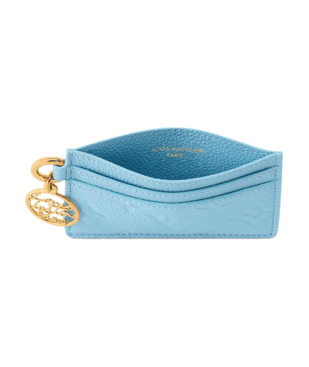 LOUIS VUITTON Голубой кожаный кардхолдер, фото 4