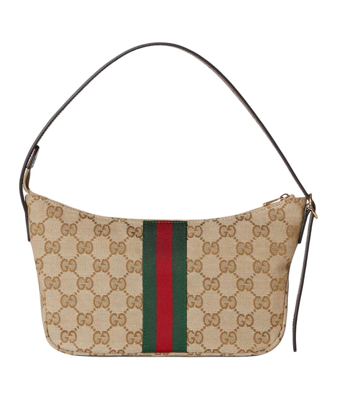 GUCCI Коричневая сумка через плечо из канвы, фото 2