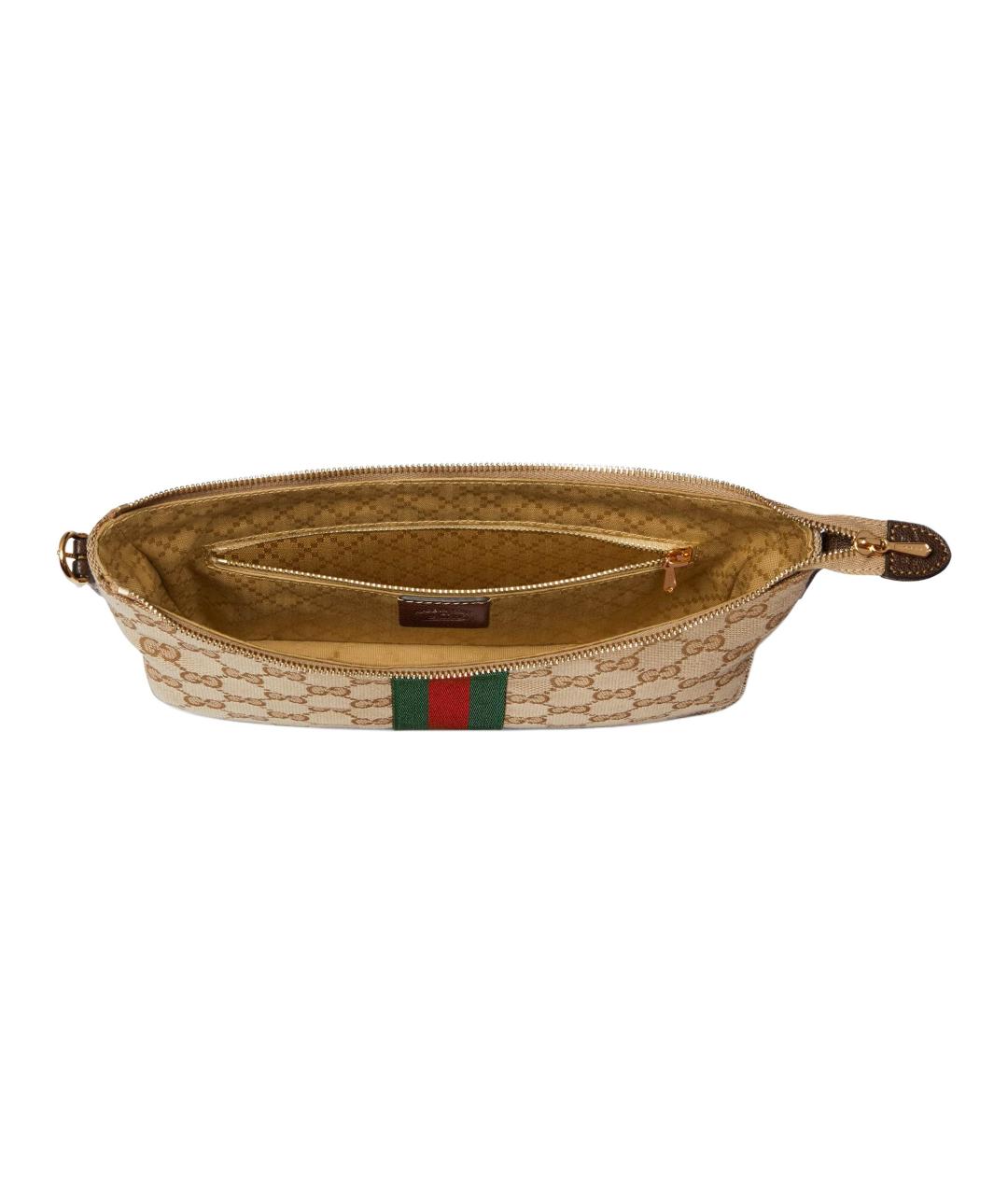 GUCCI Коричневая сумка через плечо из канвы, фото 5