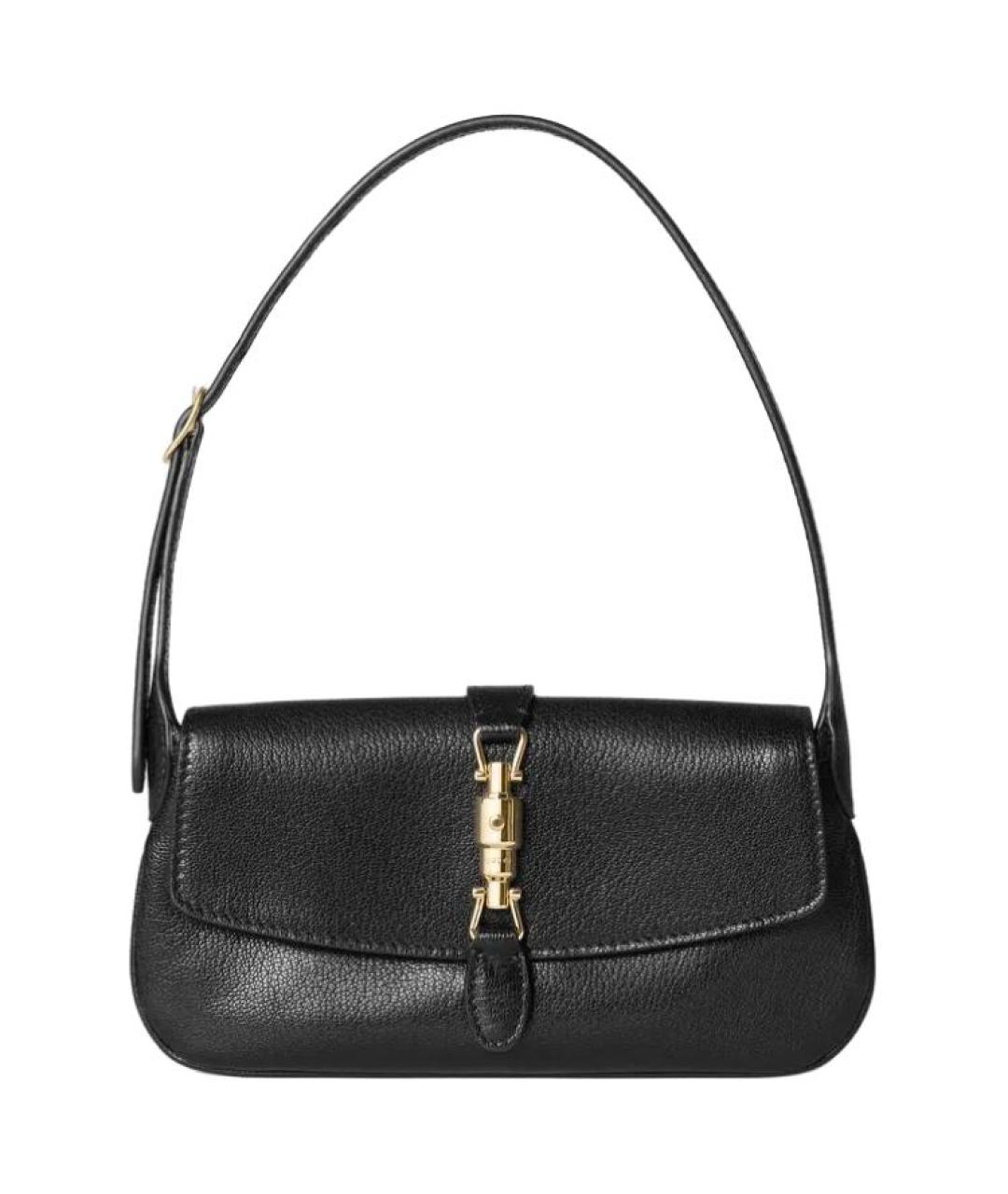 GUCCI Черная кожаная сумка с короткими ручками, фото 1