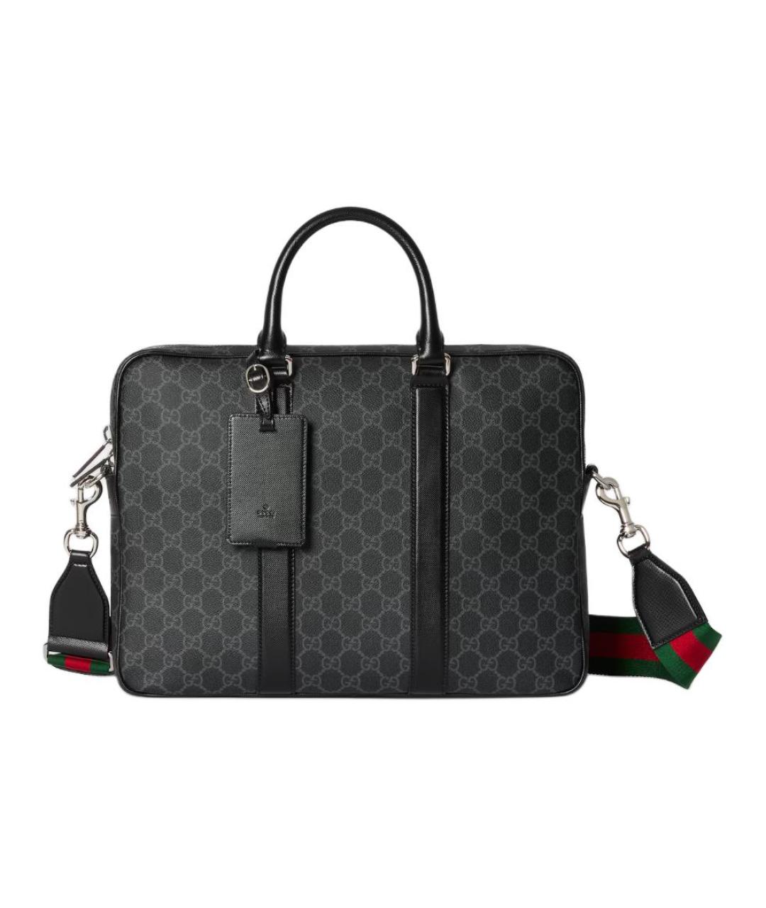 GUCCI Черная сумка на плечо из канвы, фото 6
