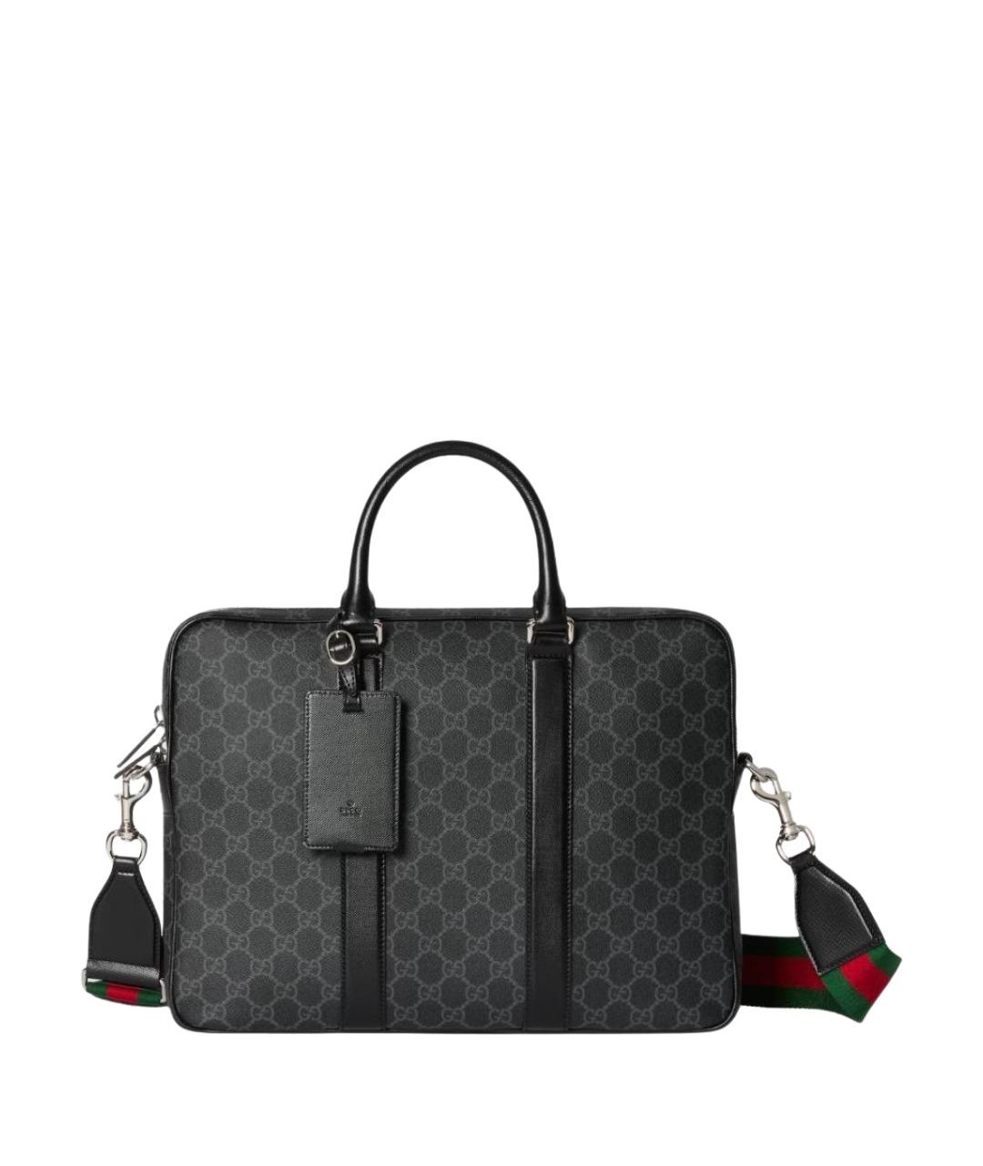 GUCCI Черная сумка на плечо из канвы, фото 1