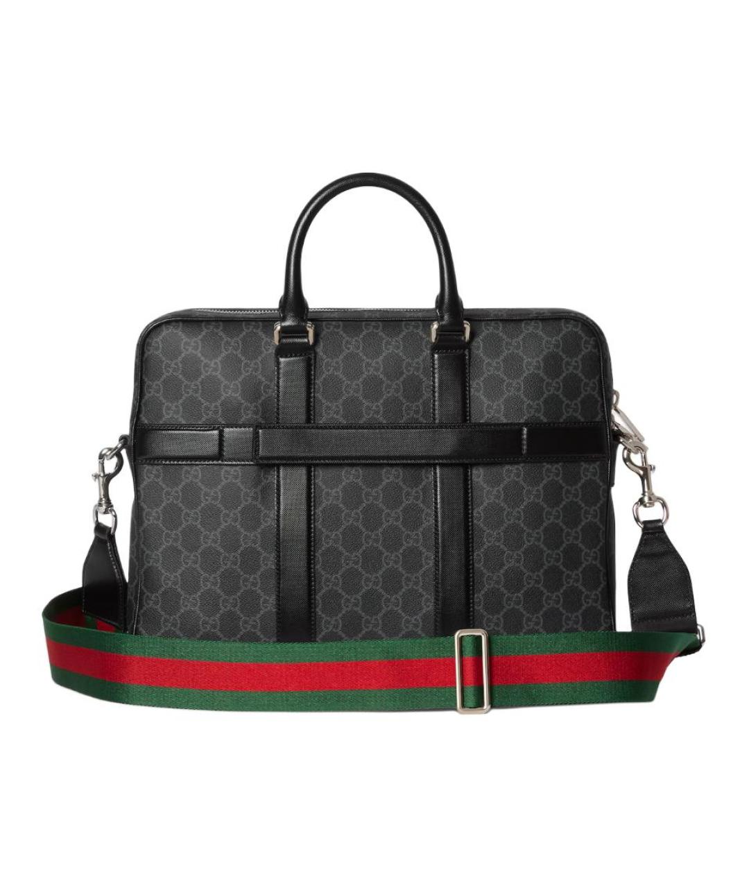 GUCCI Черная сумка на плечо из канвы, фото 3
