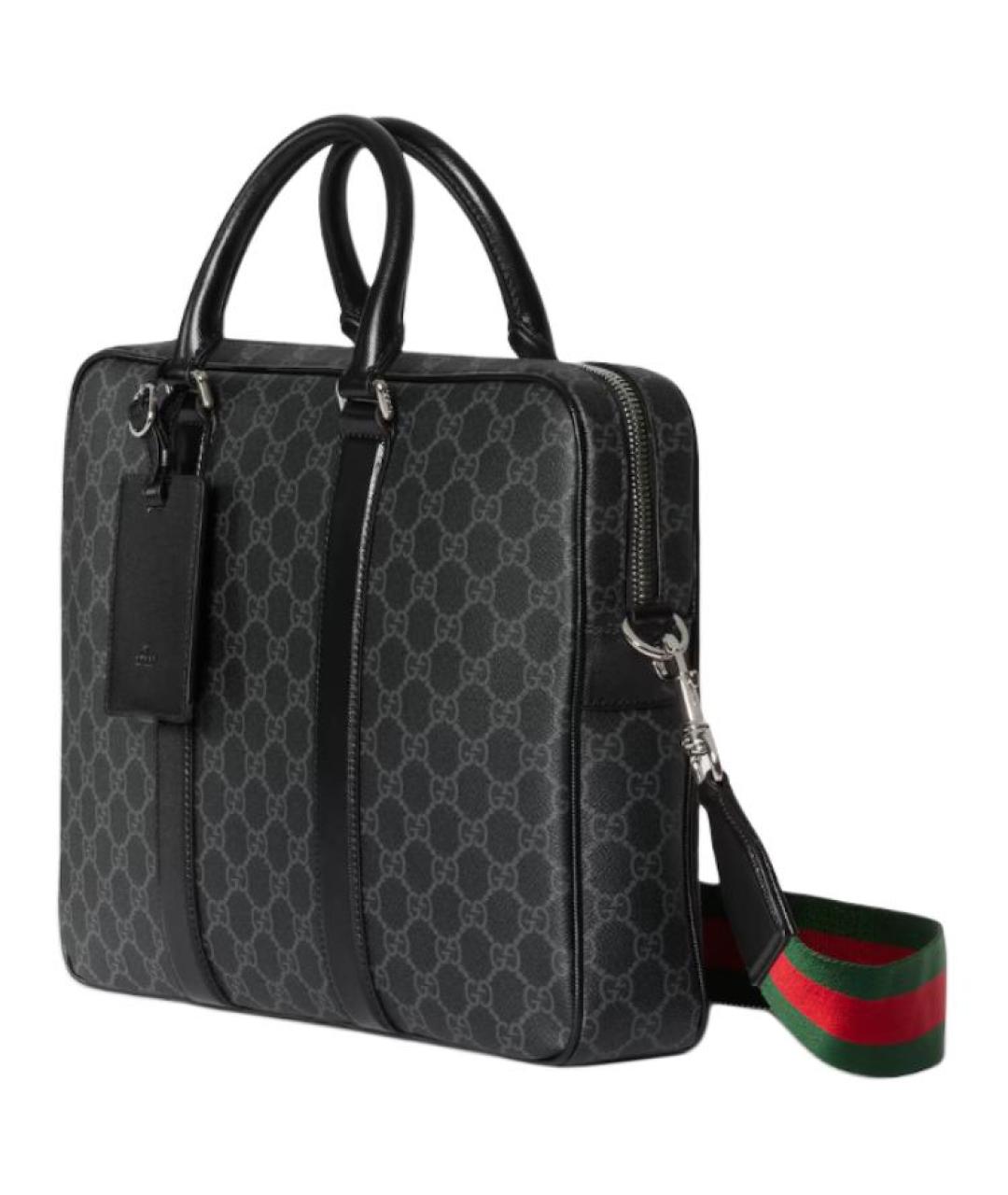 GUCCI Черная сумка на плечо из канвы, фото 2
