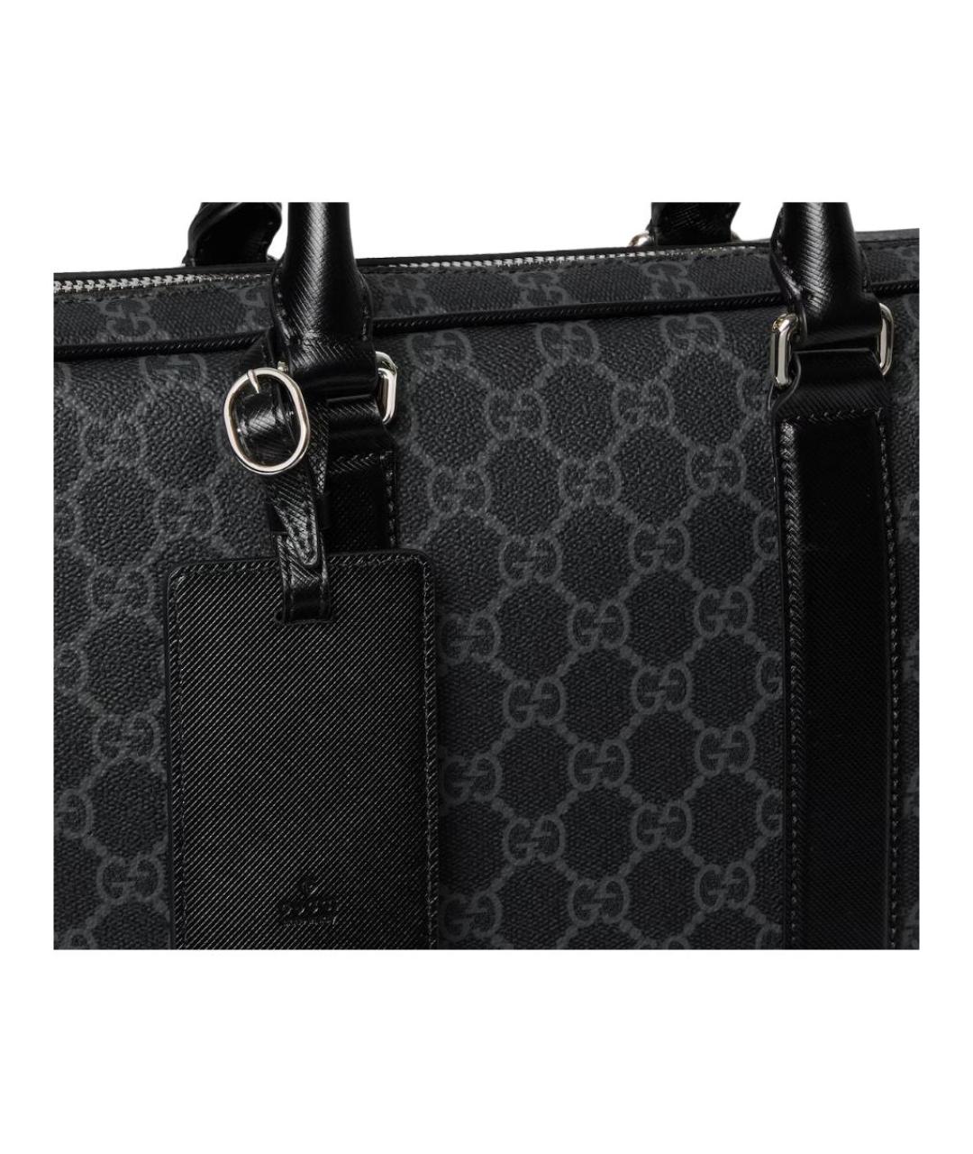 GUCCI Черная сумка на плечо из канвы, фото 5
