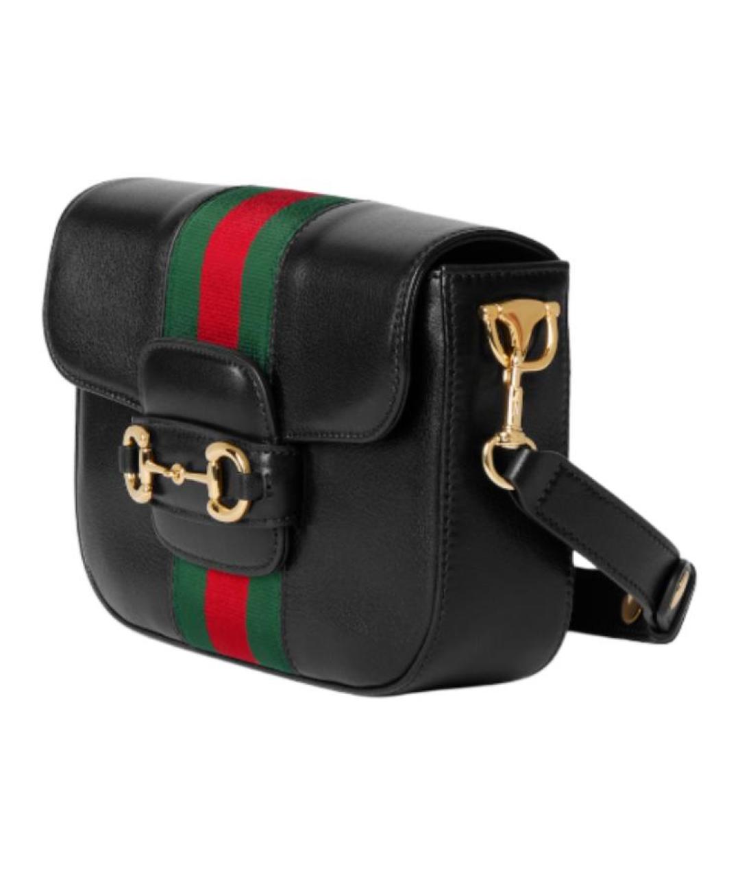 GUCCI Черная кожаная сумка через плечо, фото 2