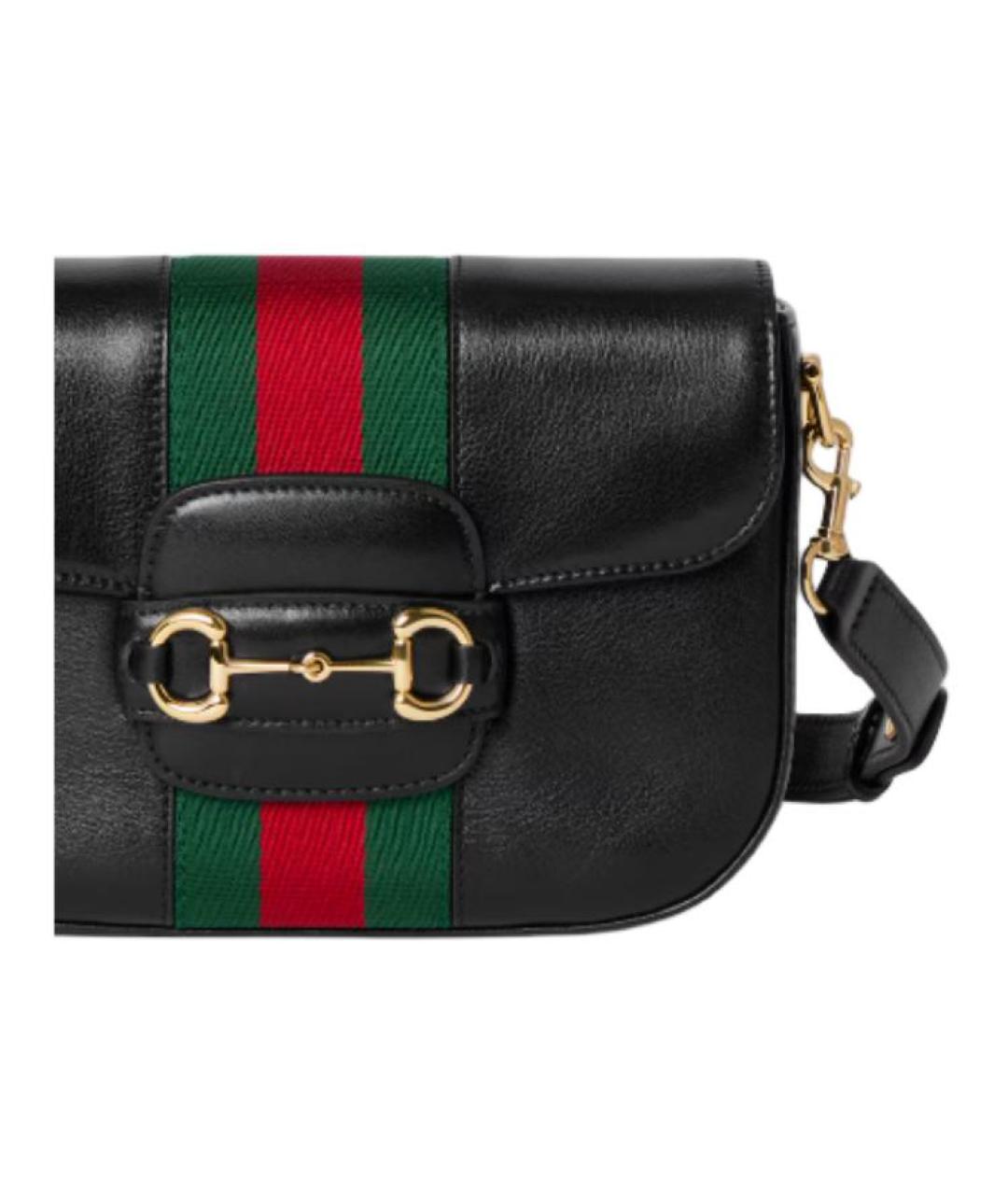 GUCCI Черная кожаная сумка через плечо, фото 5