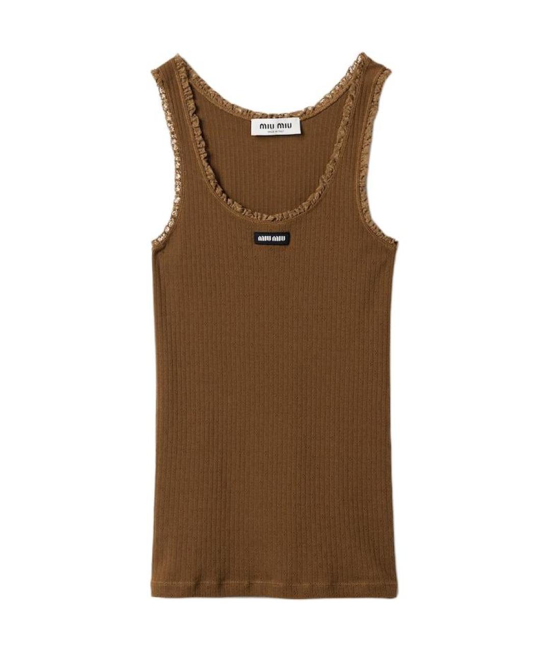 MIU MIU Коричневая майка, фото 1