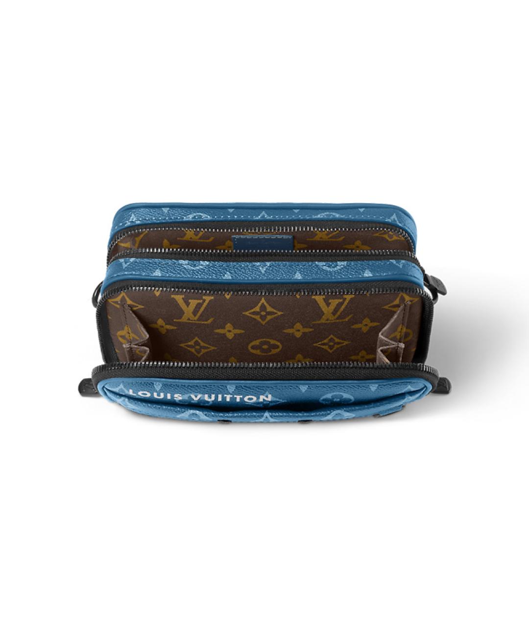 LOUIS VUITTON Синяя сумка на плечо из канвы, фото 3
