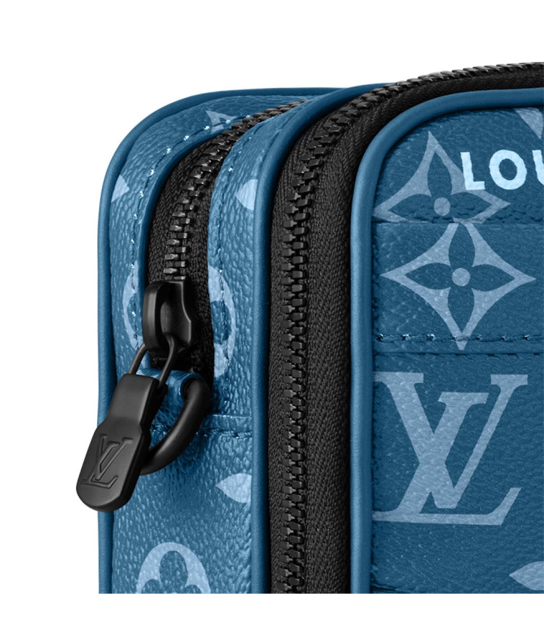 LOUIS VUITTON Синяя сумка на плечо из канвы, фото 4